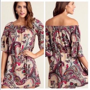 Dresses - Paisley Mini Dress On/Off the Shoulder Tunic Sz Sm Dresses - Paisley Mini Dress On/Off the Shoulder Tunic Sz Sm